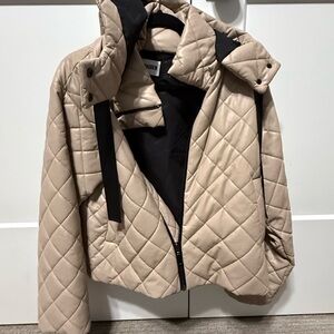 Steve Madden Quilted Beige Puffer Jacket